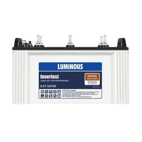 Luminous 100Ah INVERLAST Short Tubular Battery ILST12042 inverter chennai 